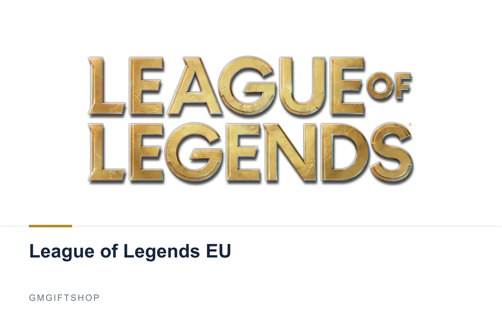 League of Legends UE - Tarjeta de marca GMGiftShop League of Legends EU