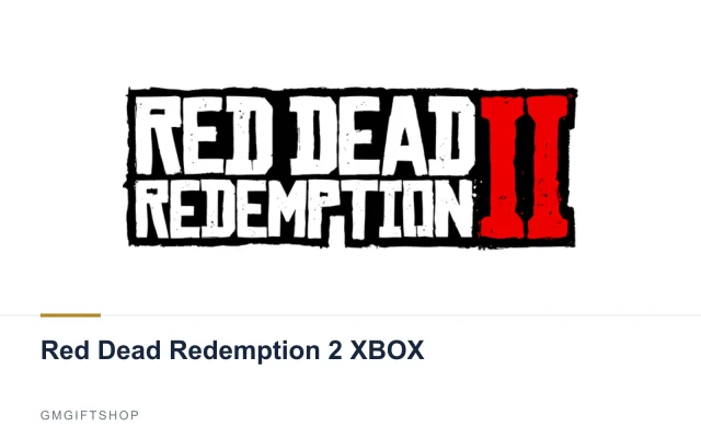 Red Dead Redemption 2 XBOX