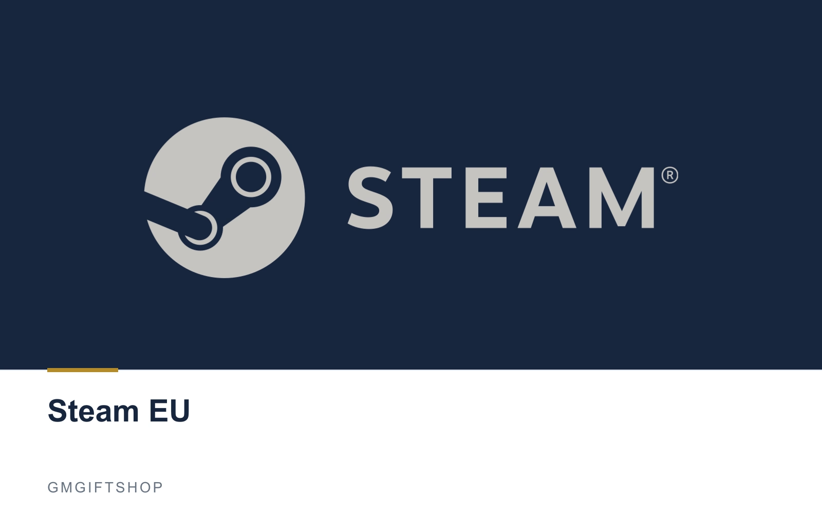Steam UE - Carte de marque GMGiftShop Steam EU