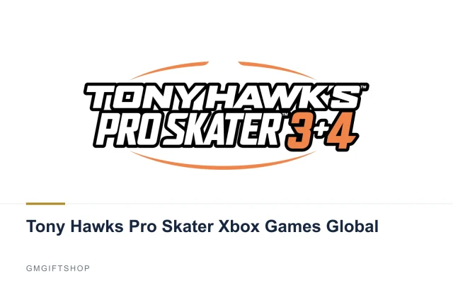 Tony Hawks Pro Skater Xbox Games Global