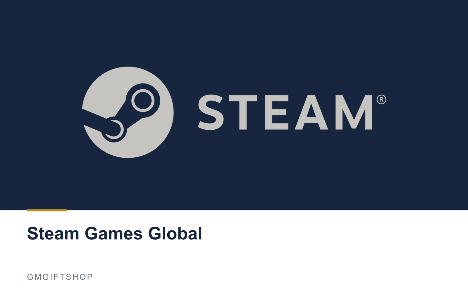 Steam Games Global - GMGiftShop brand card Steam Games Global