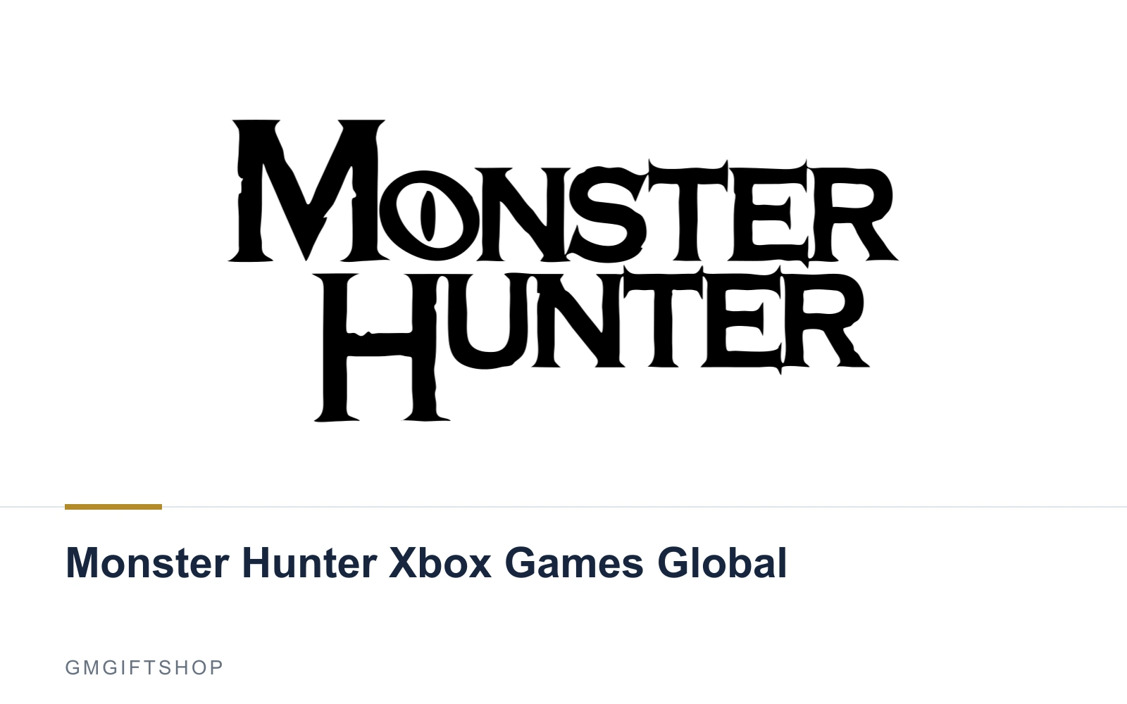 Monster Hunter Xbox Games Global
